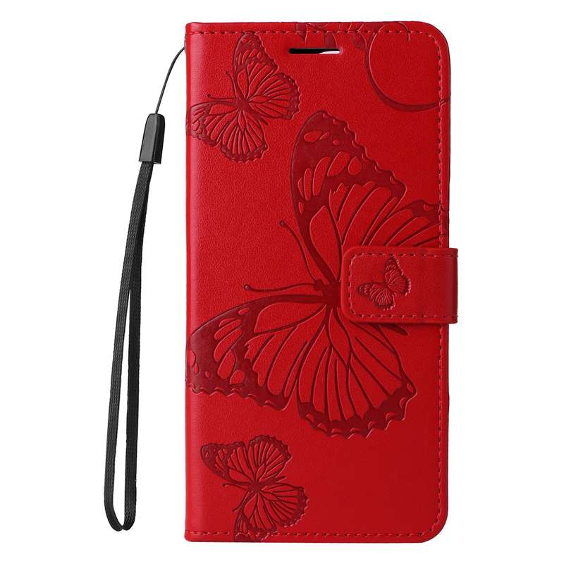For vivo Y38 / Y200i / T3x Global 3D Butterfly Embossed Pattern Flip Leather Phone Case(Red)