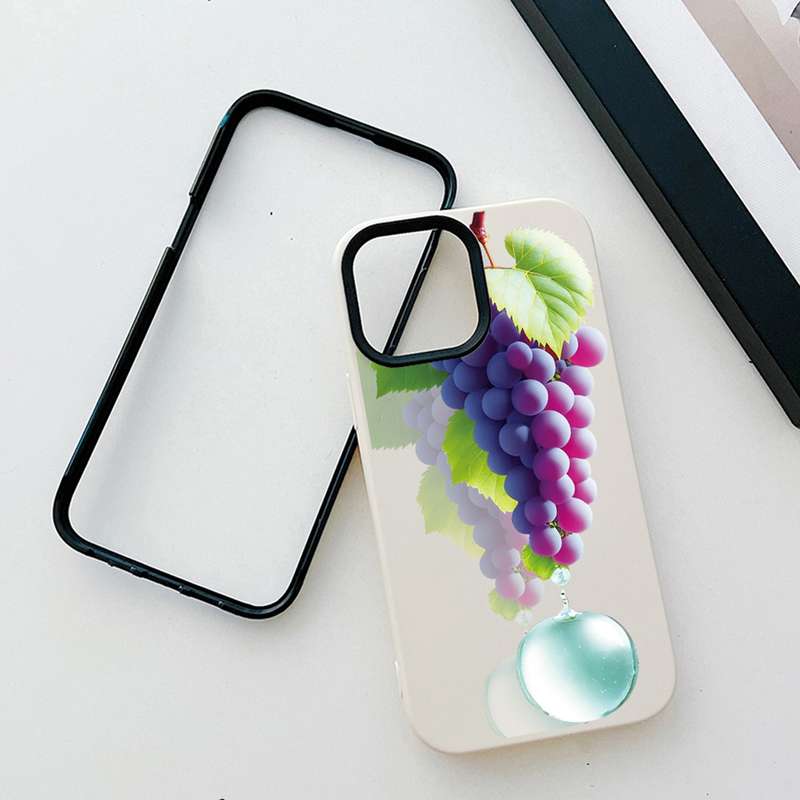 For iPhone XS Max Grape Pattern PC Hybrid TPU Phone Case(Rose Red)