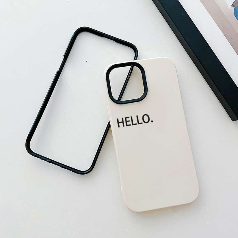 For iPhone 14 Pro Max HELLO Word PC Hybrid TPU Phone Case(Royal Blue)