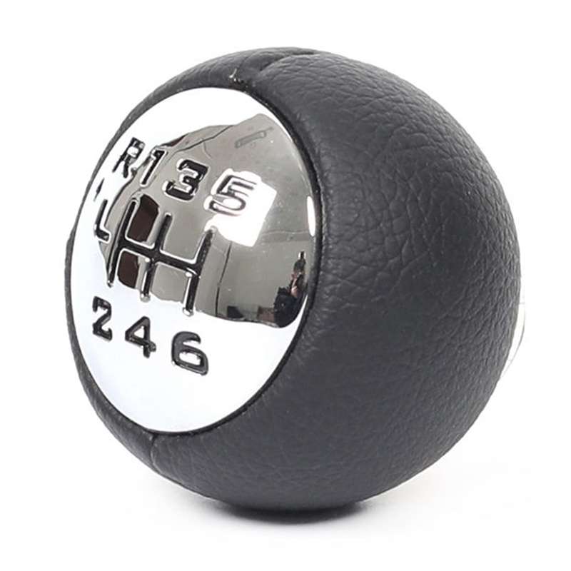 For Peugeot 307 / 308 Car Gear Lever Hand Ball Leather Gear Shift Knob, Style:6 Speed