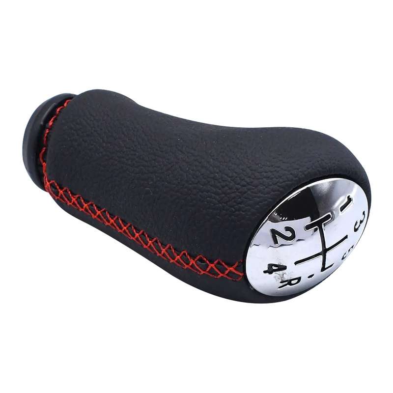 For Renault Clio III MK3 Car Gear Lever Knob Leather Gear Shift Knob(Red)