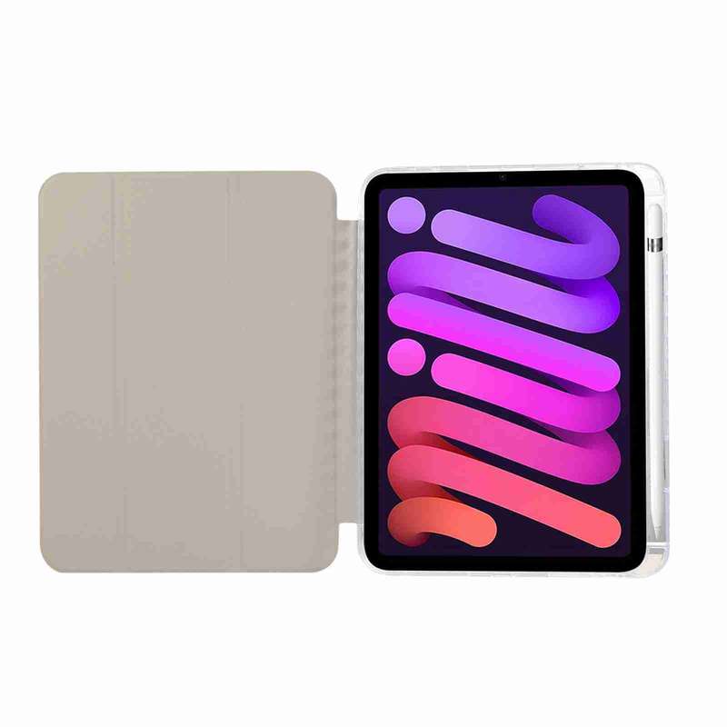 For iPad 10th Gen 10.9 2022 Carbon Fiber Clear Acrylic 3-Fold Leather Tablet Case(Grey)