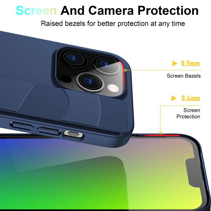 For iPhone 14 Silicone Wristband Holder Phone Case(Blue)
