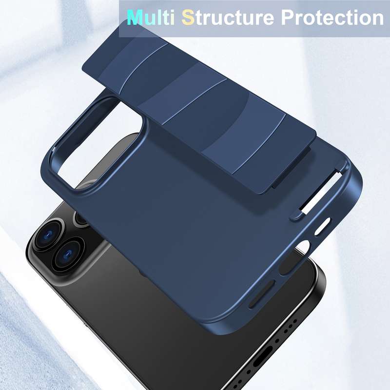 For iPhone 14 Silicone Wristband Holder Phone Case(Blue)