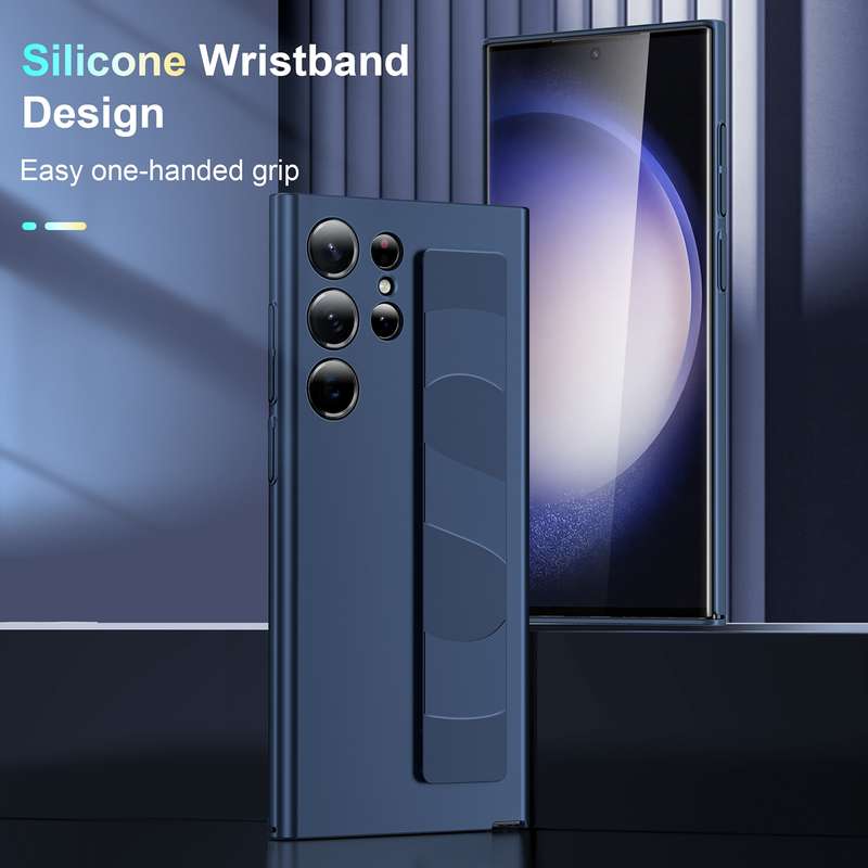 For Samsung Galaxy S24 Ultra 5G Silicone Wristband Holder Phone Case(White)