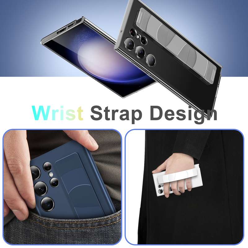 For Samsung Galaxy S24 Ultra 5G Silicone Wristband Holder Phone Case(White)
