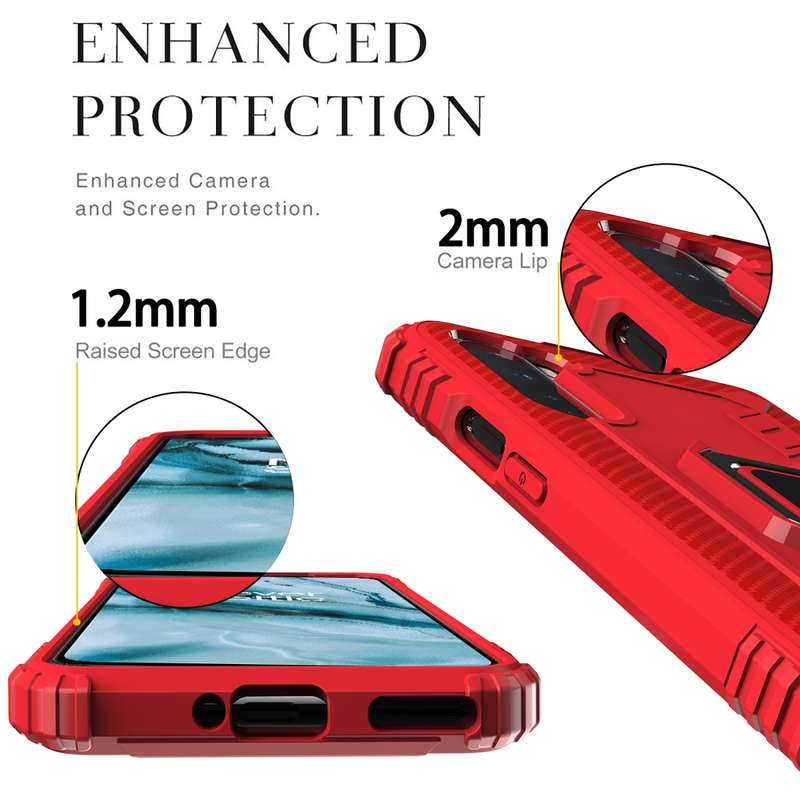 For OnePlus Nord Carbon Fiber Protective Case with 360 Degree Rotating Ring Holder(Blue)