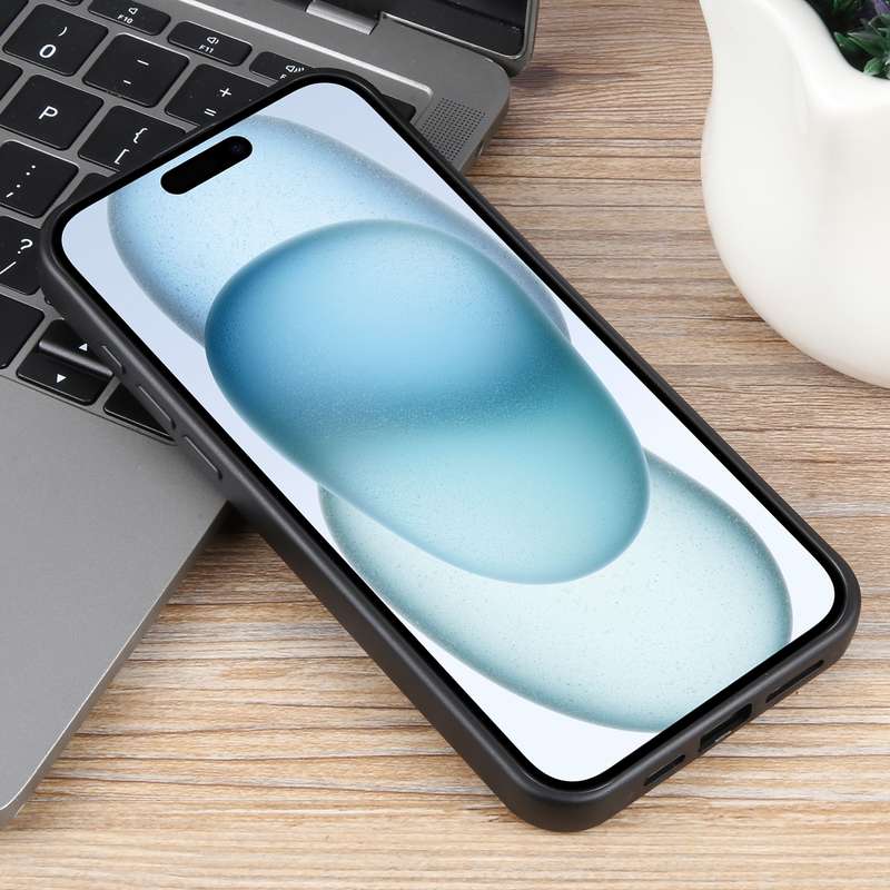 For iPhone 15 Pure Color Honeycomb Aromatherapy MagSafe Phone Case(Black)