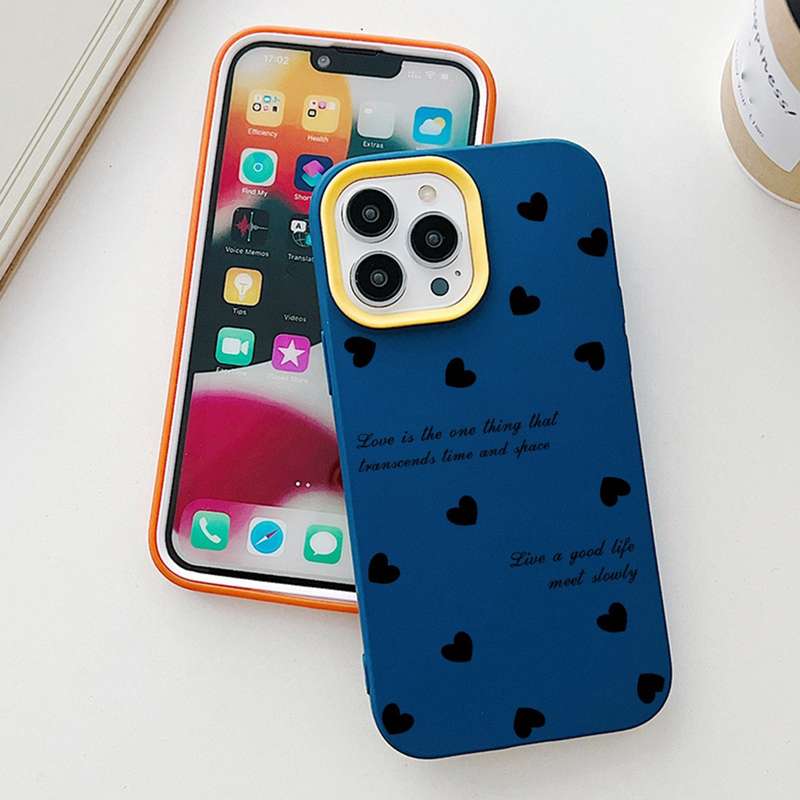 For iPhone 13 Pro Max Love Hearts PC Hybrid TPU Phone Case(Black)
