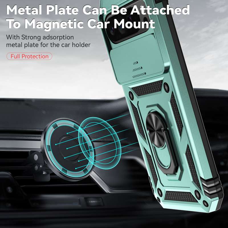 For Google Pixel 9 Pro Sliding Camshield Holder Phone Case(Green)