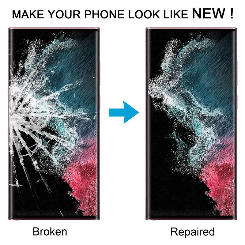 For Samsung Galaxy S22 Ultra SM-S908B Front Screen Outer Glass Lens with OCA Optically Clear Adhesiv
