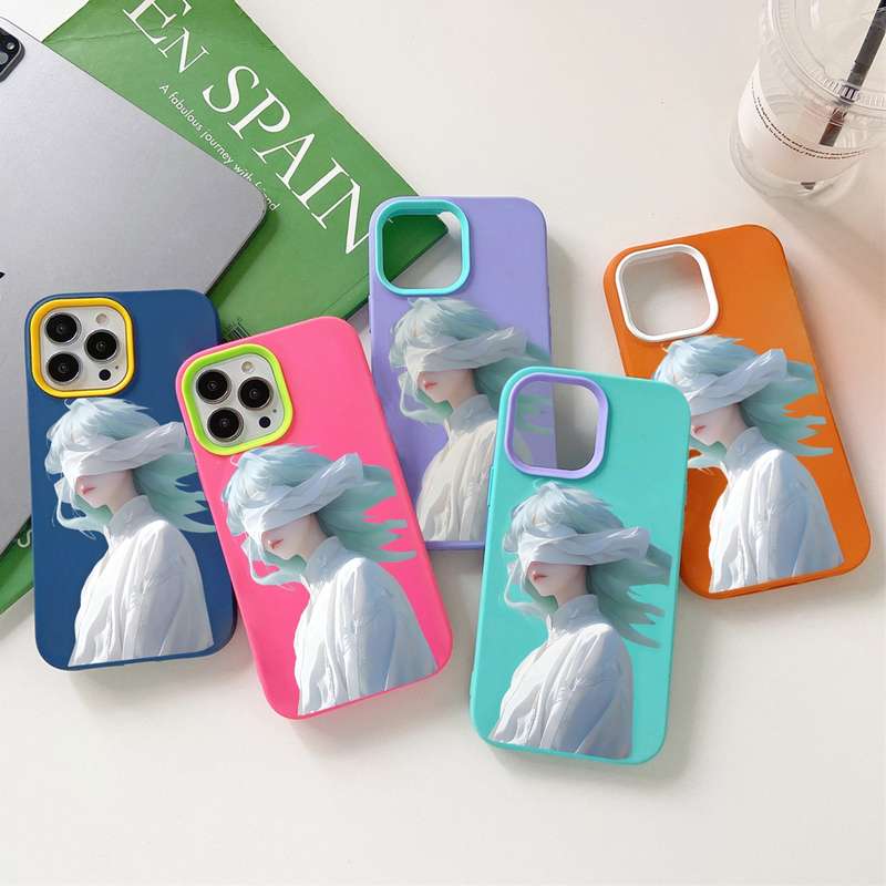 For iPhone 11 Blindfold Girl PC Hybrid TPU Phone Case(Purple)