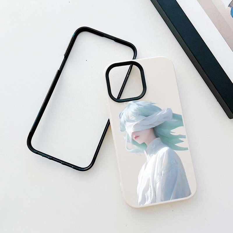 For iPhone 11 Blindfold Girl PC Hybrid TPU Phone Case(Purple)