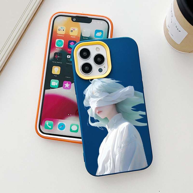 For iPhone 11 Blindfold Girl PC Hybrid TPU Phone Case(Purple)