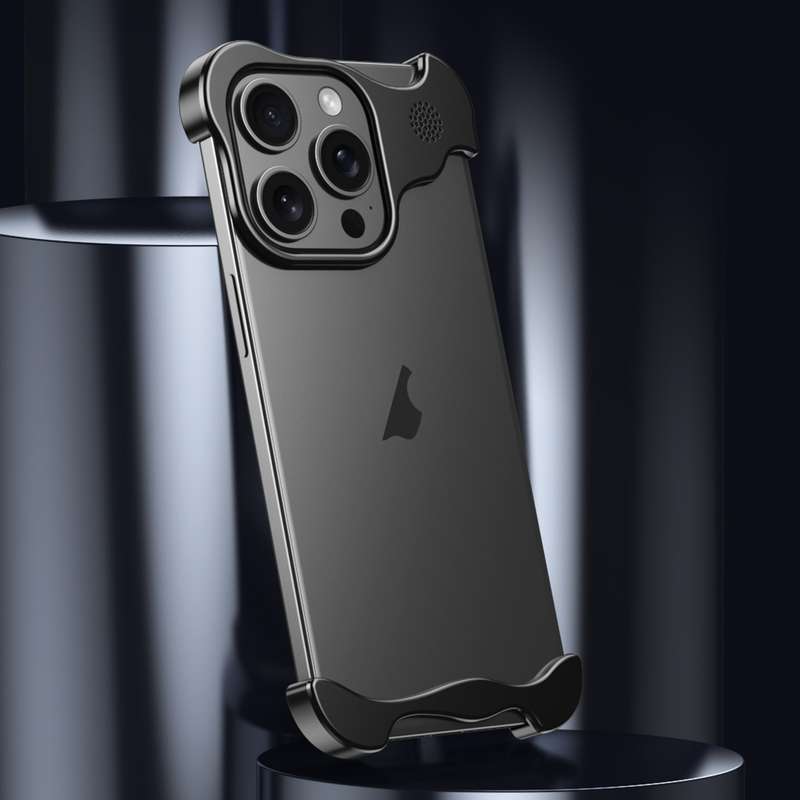 For iPhone 13 Pro Max Aromatherapy Alloy Frameless Phone Case(Black)