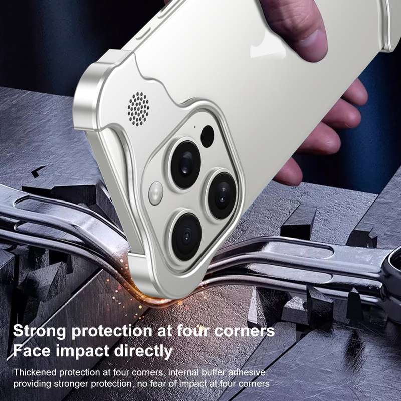 For iPhone 13 Pro Max Aromatherapy Alloy Frameless Phone Case(Black)