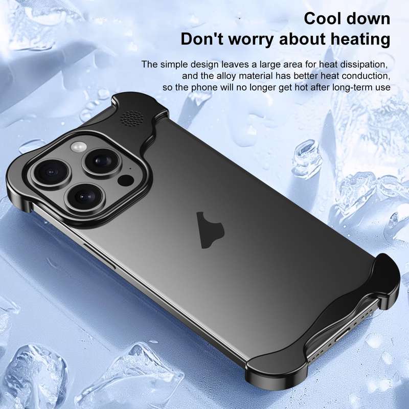 For iPhone 13 Pro Max Aromatherapy Alloy Frameless Phone Case(Black)