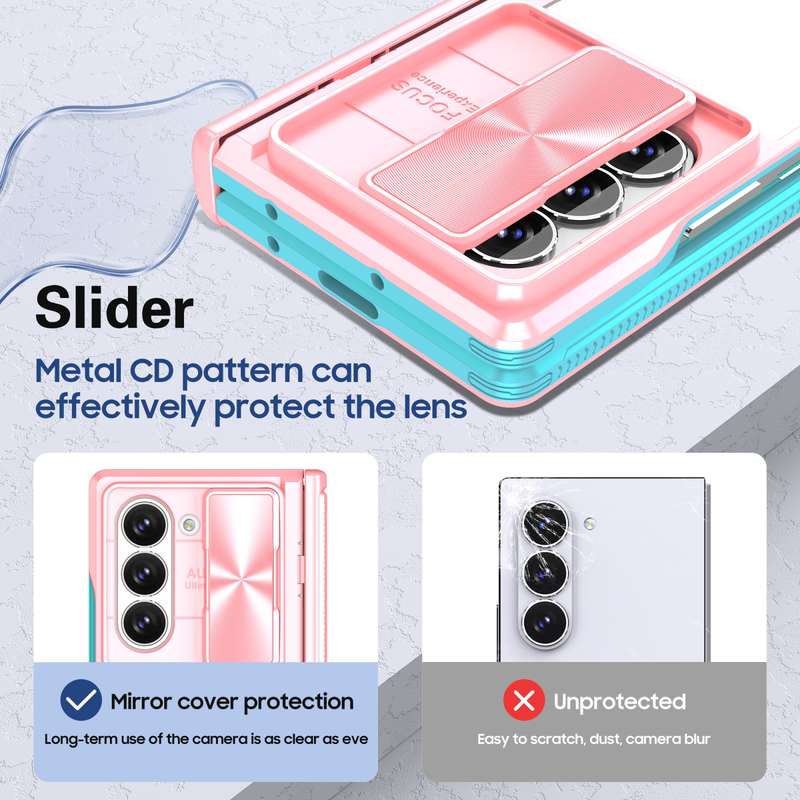 For Samsung Galaxy Z Fold6 5G Transparent Tempered Glass Shockproof Folding Phone Case with Hin