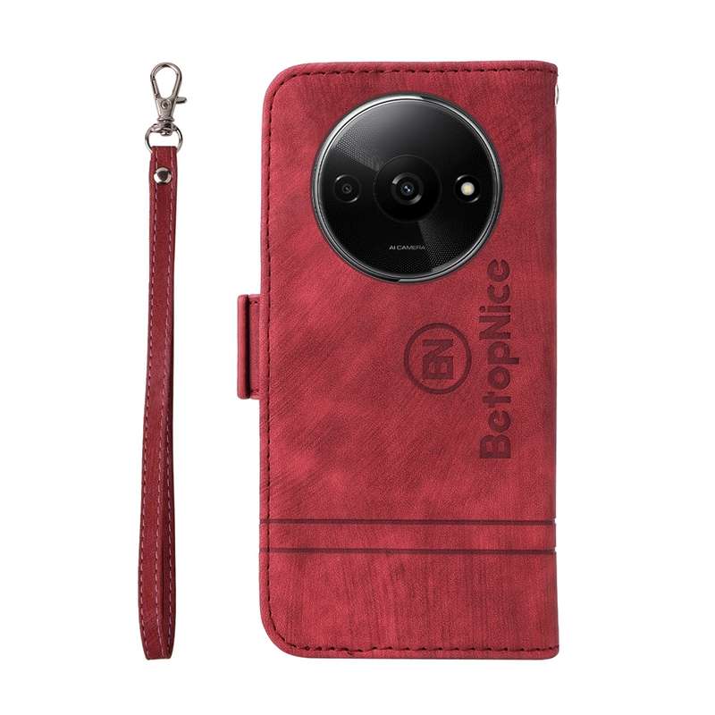 For Xiaomi Poco C61 4G / Redmi A3 4G Global BETOPNICE Dual-side Buckle Leather Phone Case(Red)