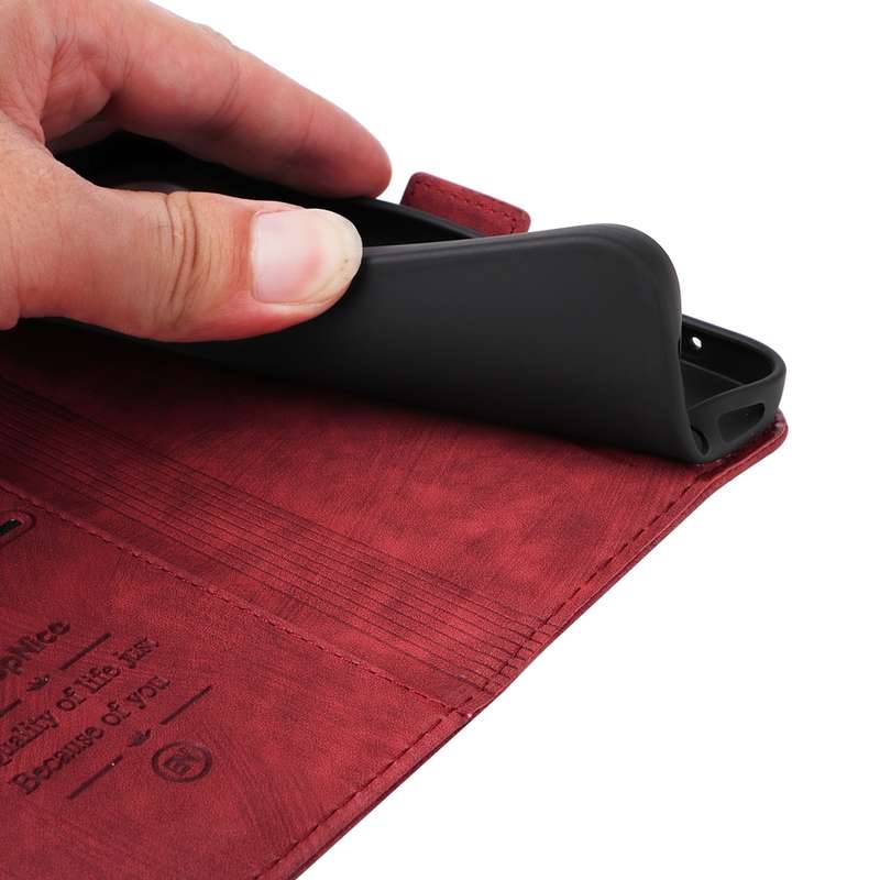 For Xiaomi Poco C61 4G / Redmi A3 4G Global BETOPNICE Dual-side Buckle Leather Phone Case(Red)