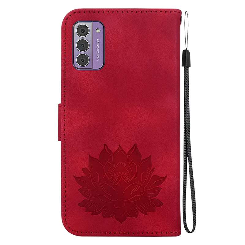 For Nokia G42 Lotus Embossed Leather Phone Case(Red)