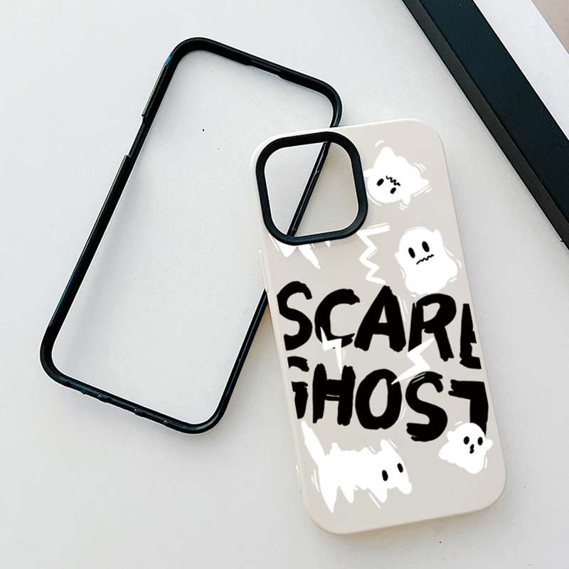 For iPhone 13 mini Scared Ghost PC Hybrid TPU Phone Case(Blue)