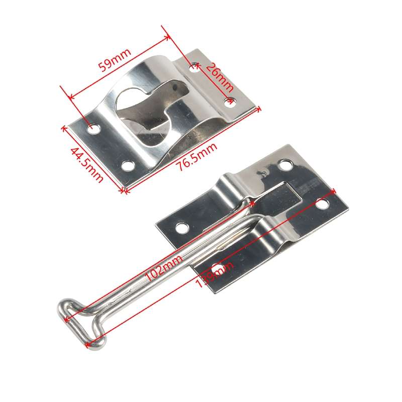 2pcs / Set Vans / RVs / Trucks 4 inch Stainless Steel Door Hook with Screws(Silver)
