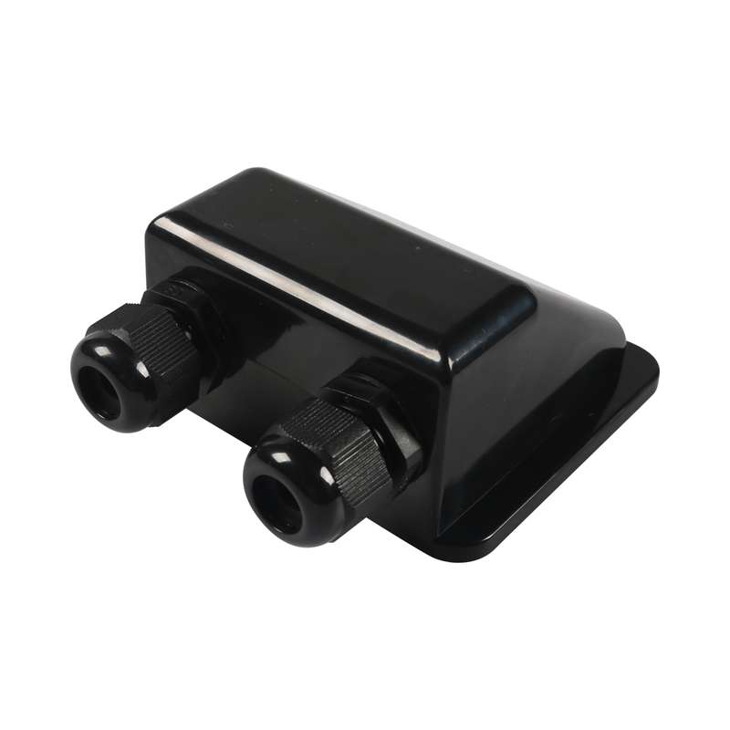 RV Sealed Waterproof Solar Double Cable Entry Gland Box(Black)