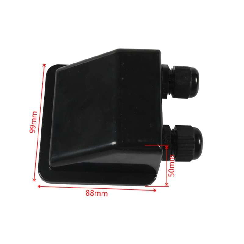 RV Sealed Waterproof Solar Double Cable Entry Gland Box(Black)