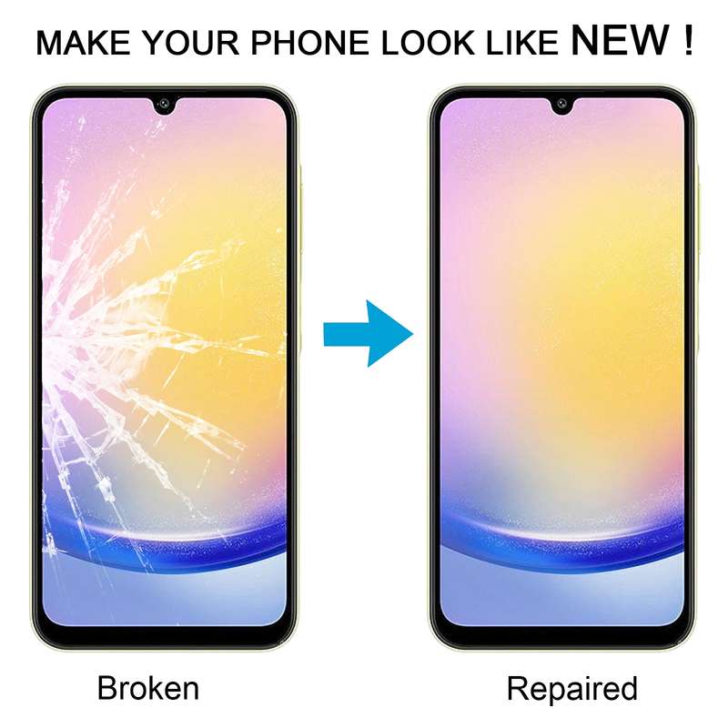 For Samsung Galaxy A25 5G SM-A256B 10pcs Front Screen Outer Glass Lens with OCA Optically Clear Adhe