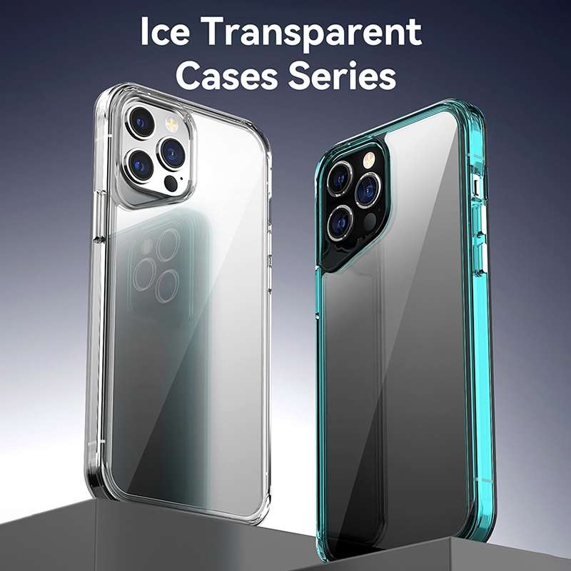 For iPhone 14 Pro Ice Transparent Series TPU + PC + Acrylic Hybrid Phone Case(Purple)