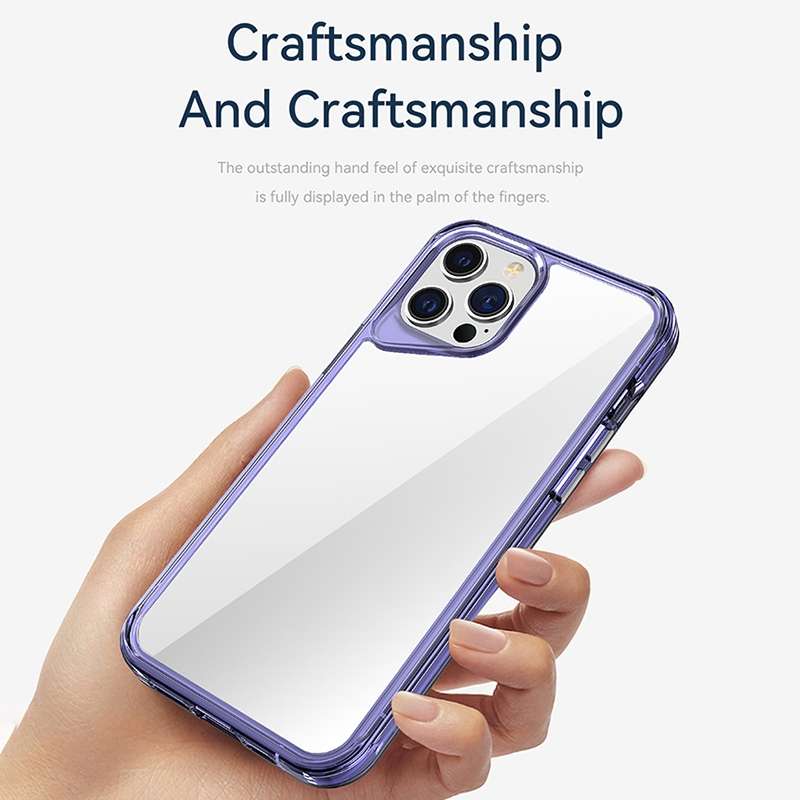 For iPhone 14 Pro Ice Transparent Series TPU + PC + Acrylic Hybrid Phone Case(Purple)