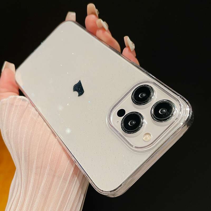 For iPhone 11 Crystal Clear Glitter PC Phone Case(Transparent)
