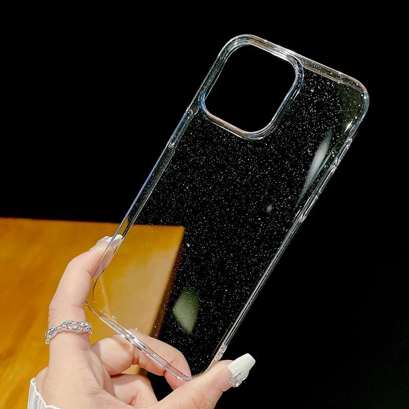 For iPhone 11 Crystal Clear Glitter PC Phone Case(Transparent)