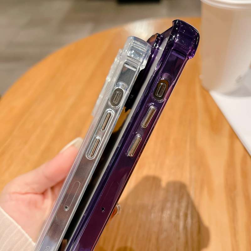 For iPhone 14 Pro Clear Acrylic + TPU Shockproof Phone Case(Transparent Black)