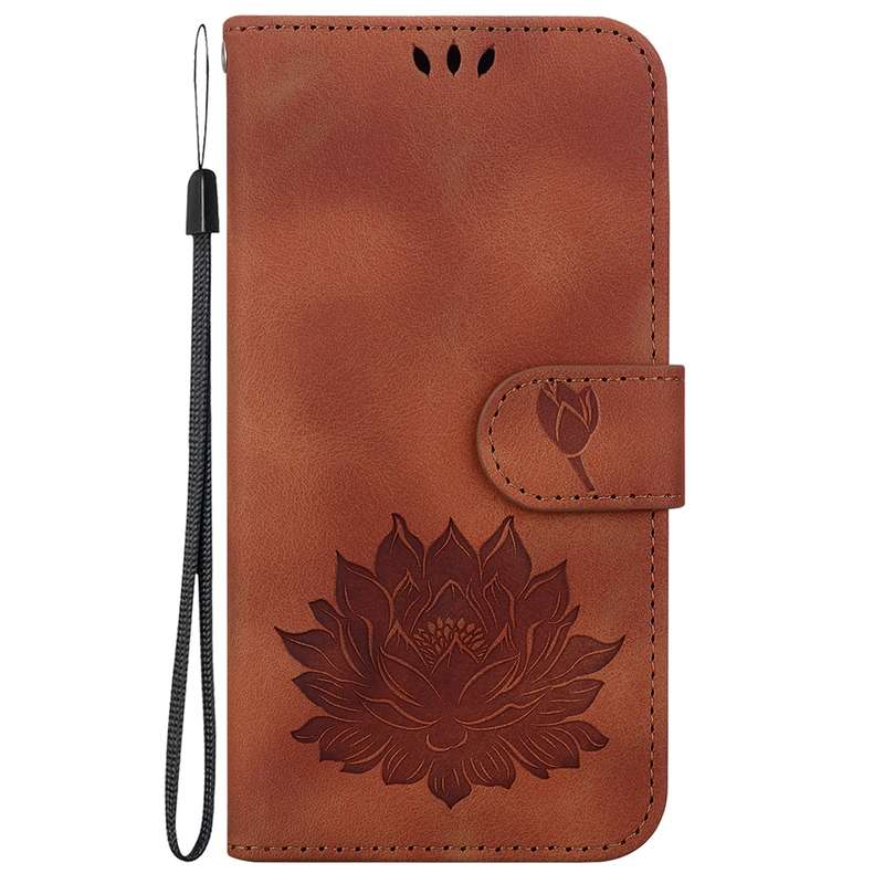 For Samsung Galaxy A33 5G Lotus Embossed Leather Phone Case(Brown)