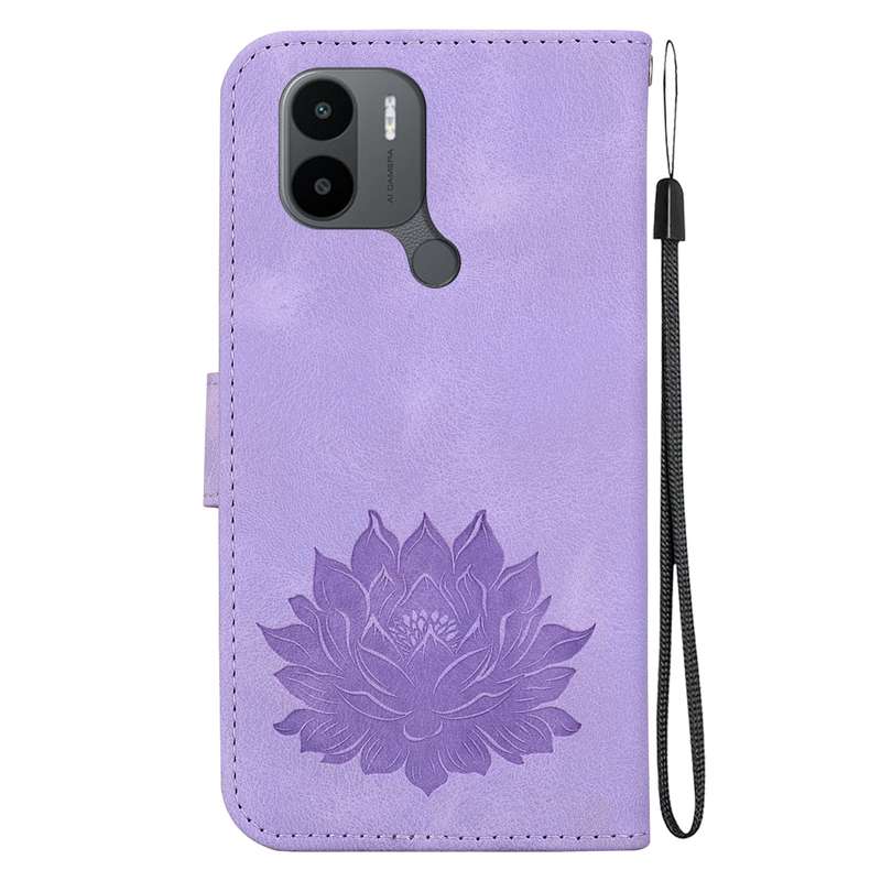 For Xiaomi Poco C50 / Poco C51 Lotus Embossed Leather Phone Case(Purple)