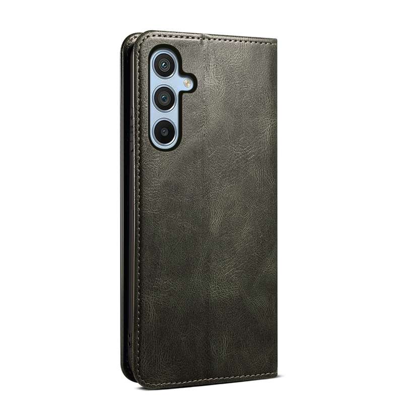 For Samsung Galaxy S24 FE 5G Oil Wax Crazy Horse Texture Leather Phone Case(Green)