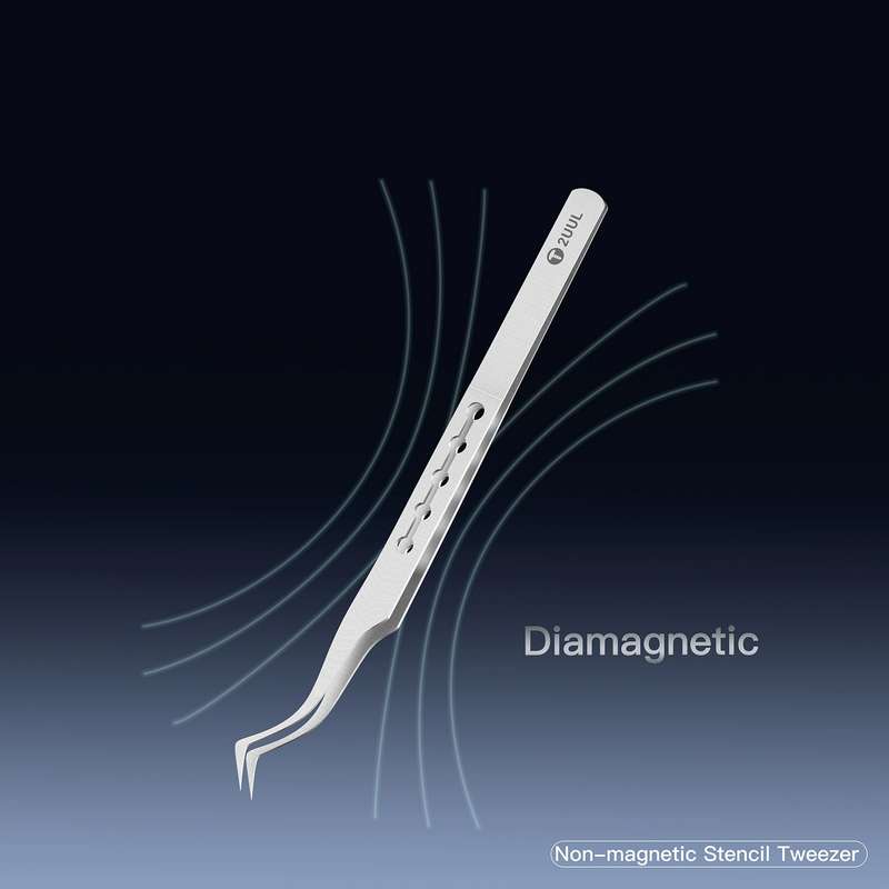 2UUL Non-magnetic Stainless Stencil Tweezers with Holes, Model:TW22