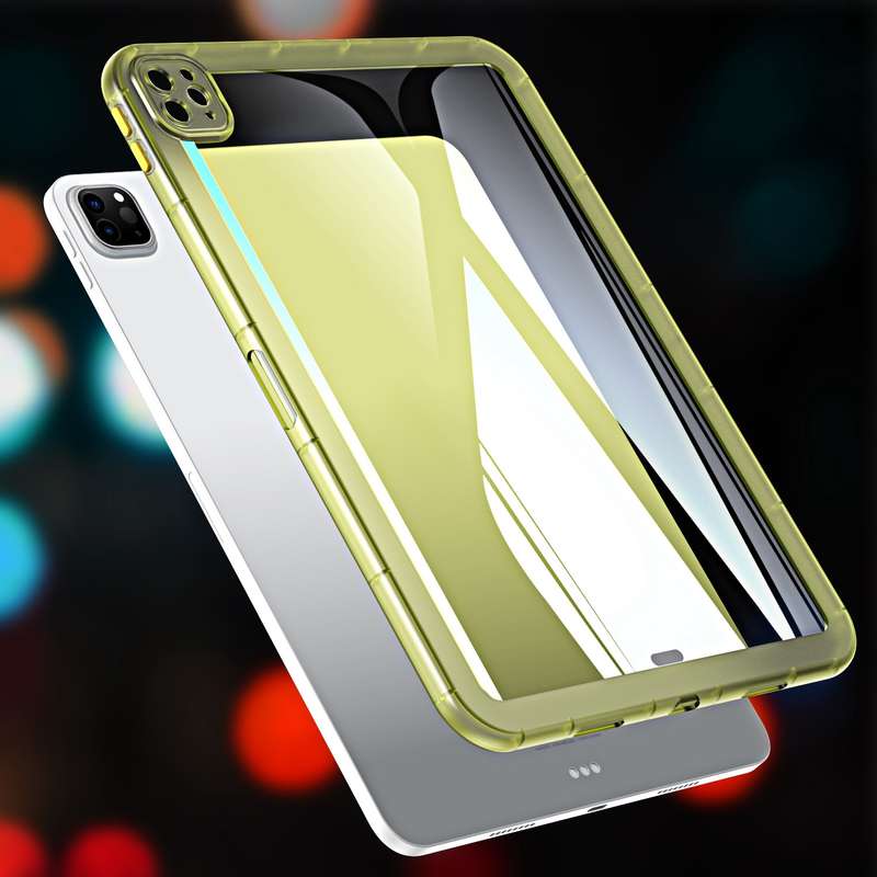For iPad Pro 12.9 2022 / 2021 / 2020 Clear Acrylic Hybrid TPU Tablet Case(Yellow)