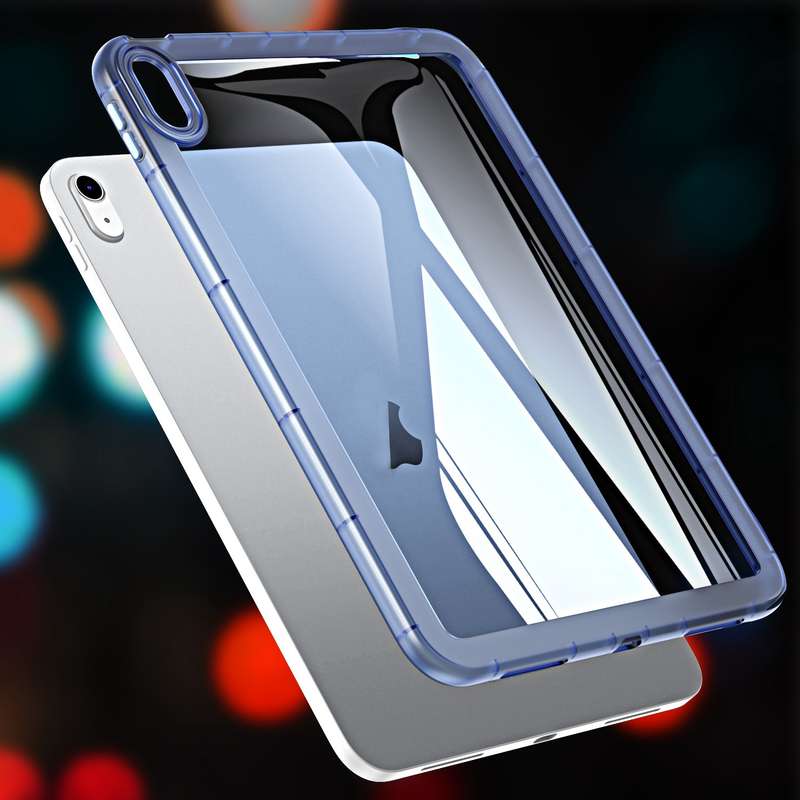 For iPad Air 2022 / 2020 10.9 Clear Acrylic Hybrid TPU Tablet Case(Blue)