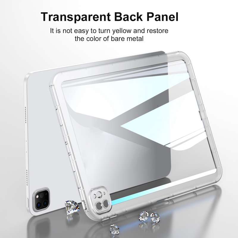 For iPad Air 2022 / 2020 10.9 Clear Acrylic Hybrid TPU Tablet Case(Black)
