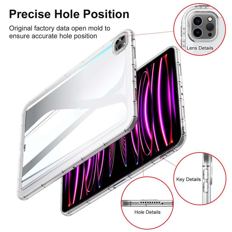 For iPad Air 2022 / 2020 10.9 Clear Acrylic Hybrid TPU Tablet Case(Black)