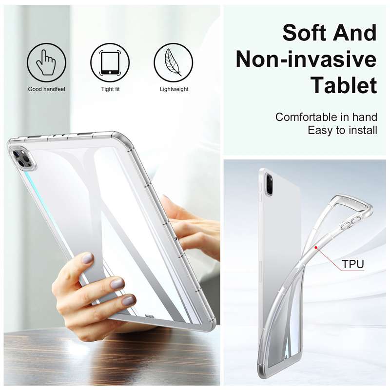 For iPad Air 2022 / 2020 10.9 Clear Acrylic Hybrid TPU Tablet Case(Black)