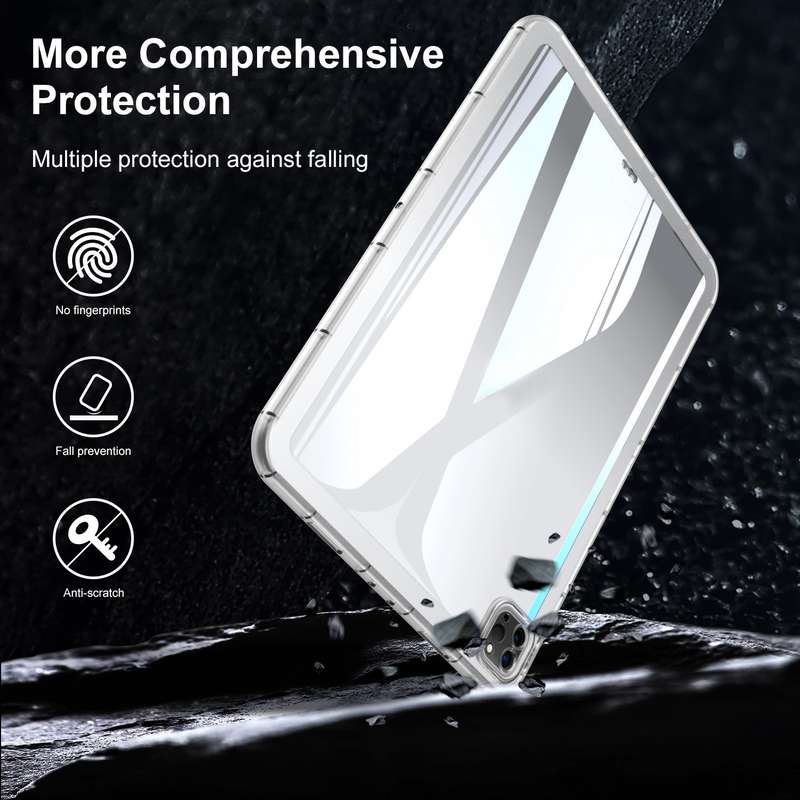 For iPad Air 2022 / 2020 10.9 Clear Acrylic Hybrid TPU Tablet Case(Black)
