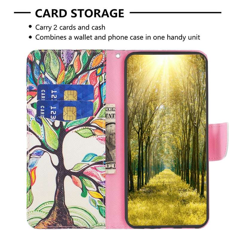 For OPPO Reno12 Global Colored Drawing Pattern Leather Phone Case(Tree Life)