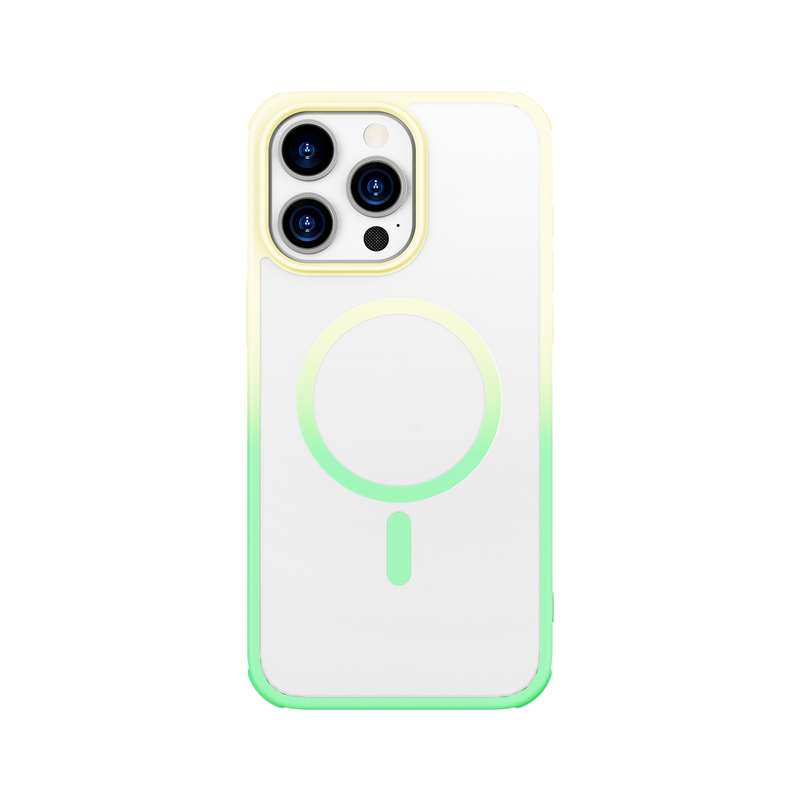 For iPhone 15 Pro Max Colorful MagSafe PC + TPU Phone Case(Fruit Green)