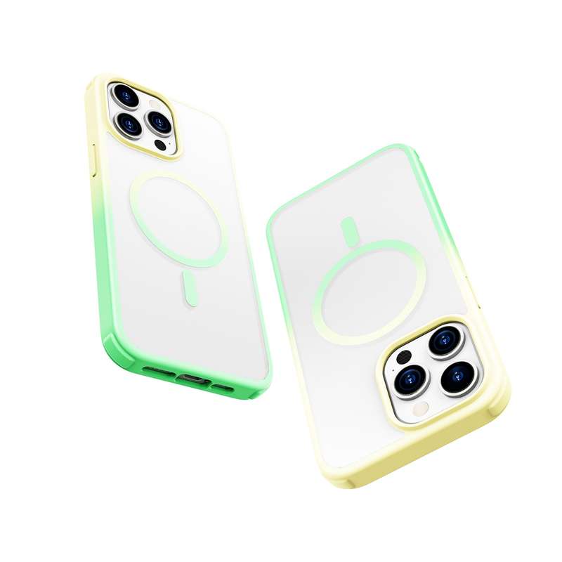 For iPhone 15 Pro Max Colorful MagSafe PC + TPU Phone Case(Fruit Green)