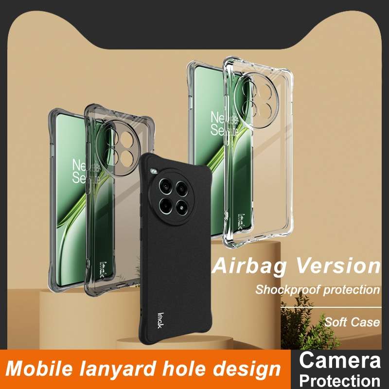 For OnePlus Ace 3 Pro 5G imak Shockproof Airbag TPU Phone Case(Transparent Black)