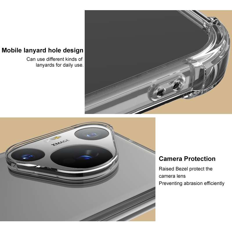 For OnePlus Ace 3 Pro 5G imak Shockproof Airbag TPU Phone Case(Transparent Black)